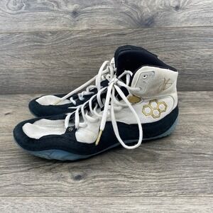 RUDIS JB1 Mens Wrestling Shoes Black White Gold Size 7 Designed in USA